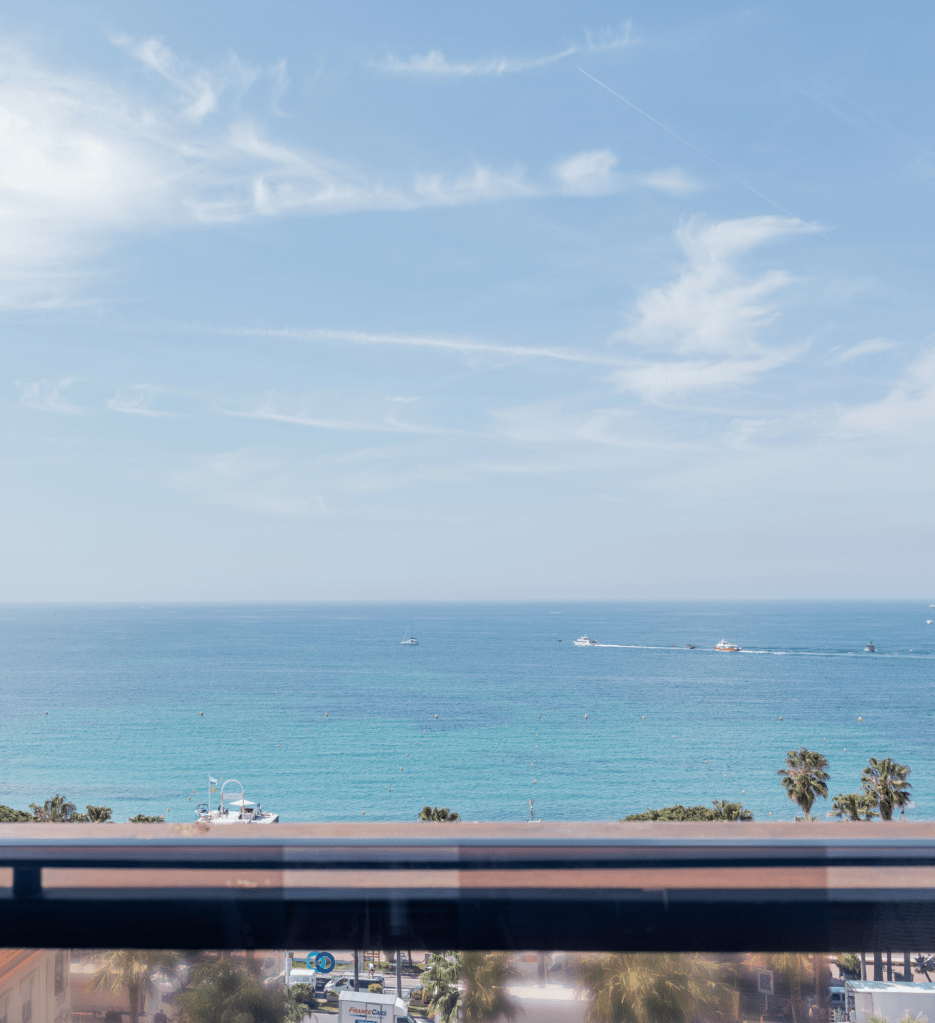 View of the Mediterranean Sea from a balcony at Mondrian Cannes