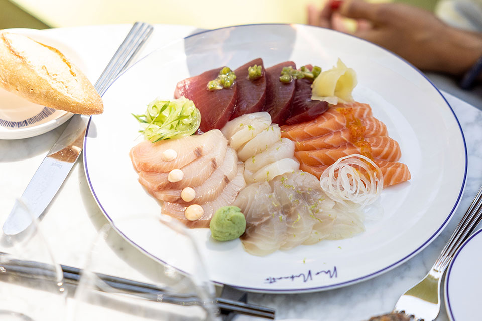 Plate of varied pieces of sushi from the Art of Sushi experience at Mr Nakamoto Cannes