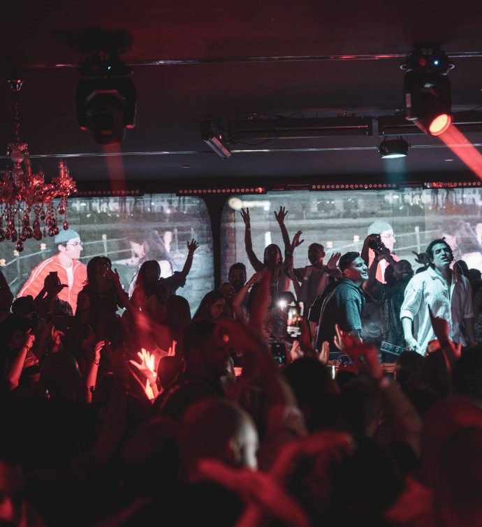 Crowd of people at Black Orchid nightclub