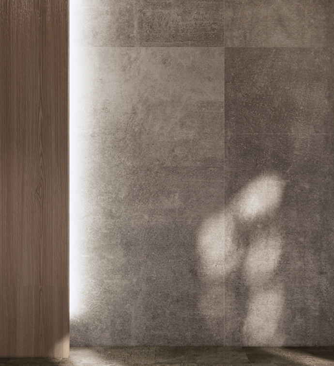 an image of a lit concrete wall that evokes serenity 