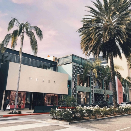 Rodeo drive with Prada and Gucci storefronts