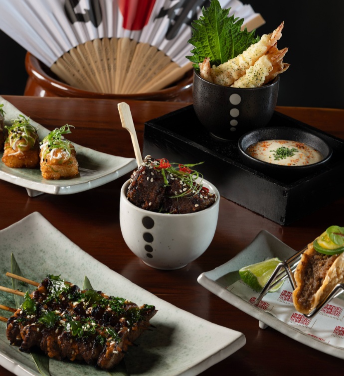 Table of food from Morimoto Doha 