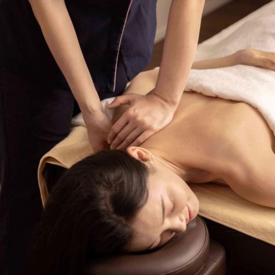 Woman receiving a massage at Mondrian Seoul's Ciel Spa